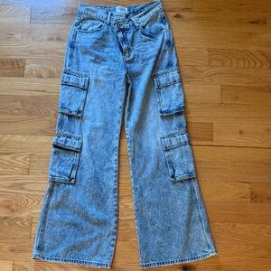 Women's Blue Cargo Jeans